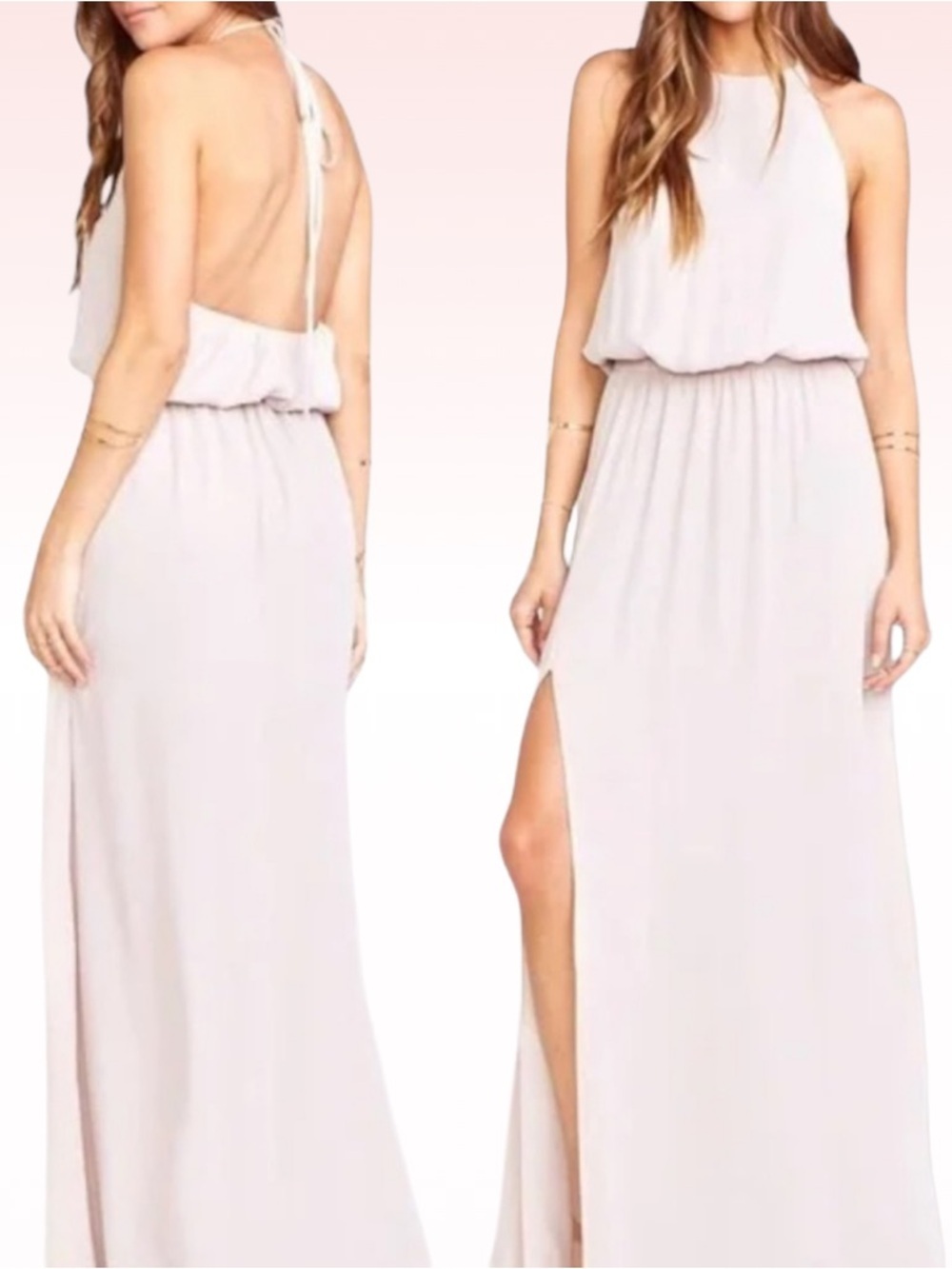 SHOW ME YOUR MUMU Heather Halter Maxi Dress (Sz XS)